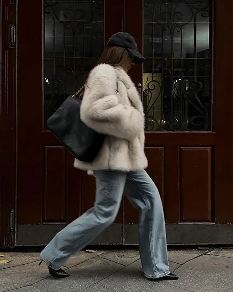 Tilda Faux Fur Coat - Cozy Statement Winter Coat, Brown or Beige - Image 8
