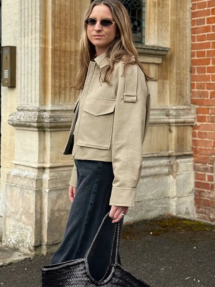 Valeria Short Pocket Jacket - Women's Fall and Winter Outerwear - Image 4