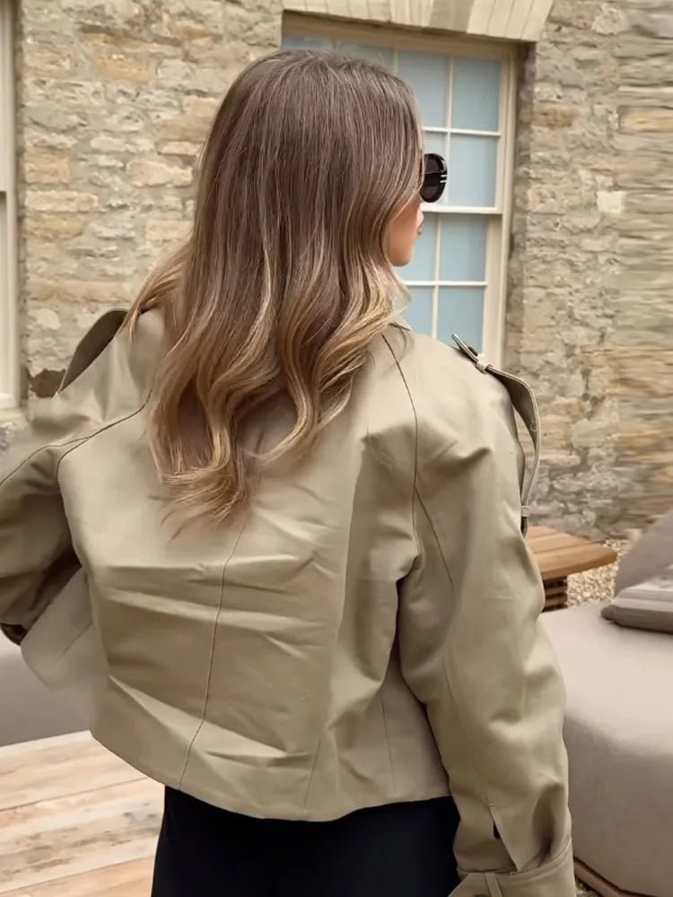 Valeria Short Pocket Jacket - Women's Fall and Winter Outerwear - Image 3