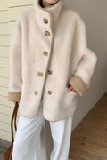 Vanya Stand Collar Faux Fur Coat - Women's Fall and Winter Outerwear