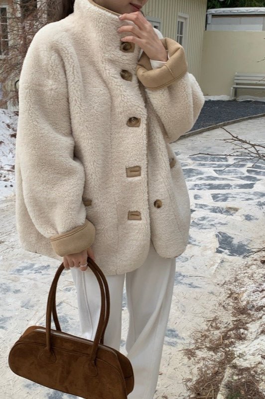 Vanya Stand Collar Faux Fur Coat - Women's Fall and Winter Outerwear - Image 2