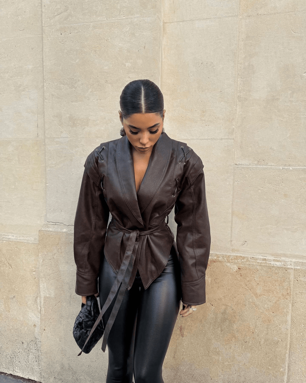 Veronica Faux Leather Jacket - Women's Fall and Winter Outerwear - Image 3