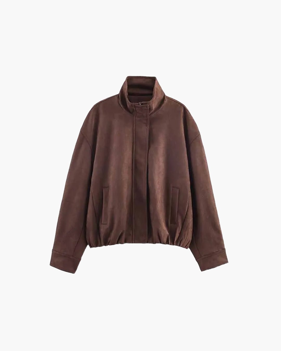 Viona Stand Collar Suede Jacket - Women's Fall and Winter Outerwear