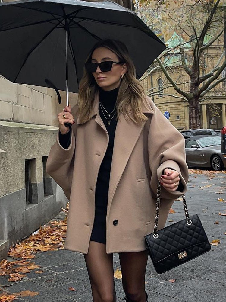 Yalena Collared Loose Coat - Women's Fall and Winter Outerwear - Image 4