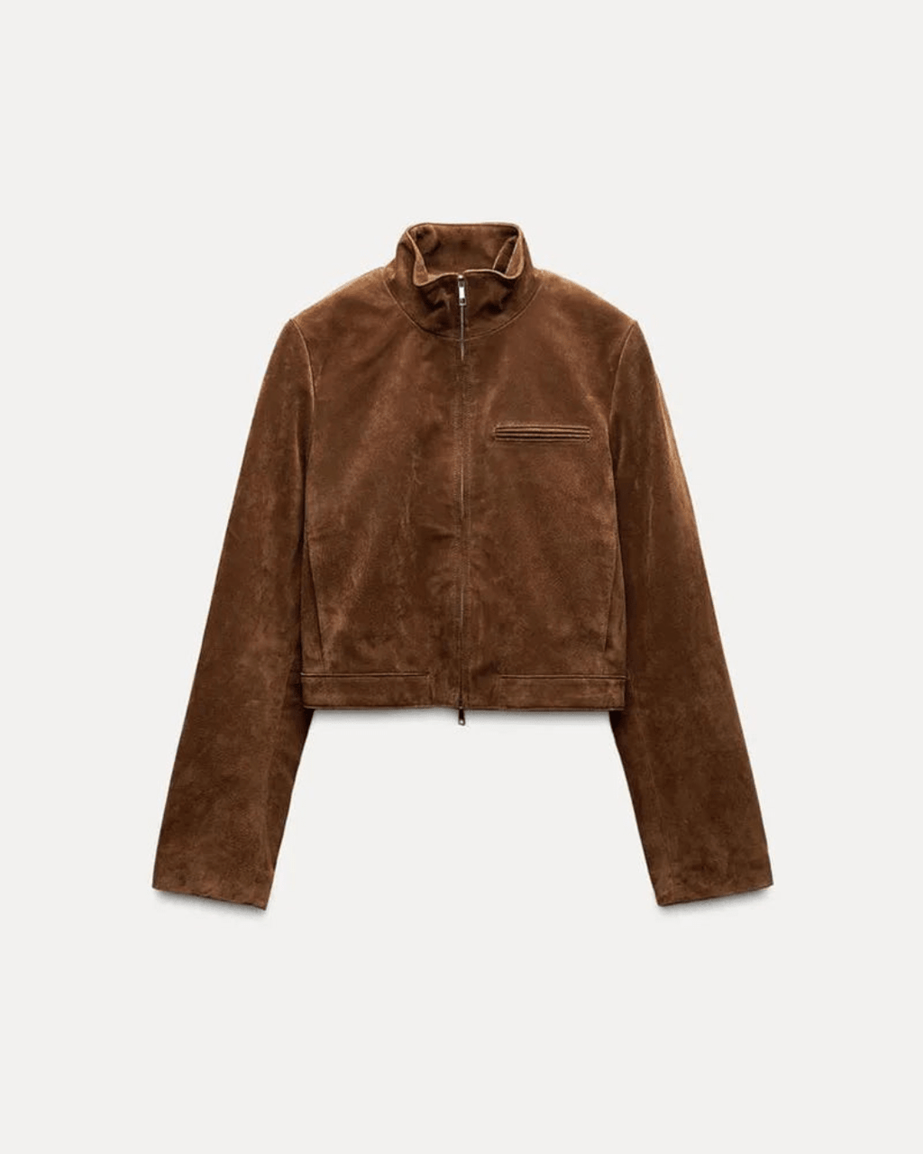 Yza Suede Cropped Bomber Jacket - Women's Fall and Winter Outerwear - Image 3