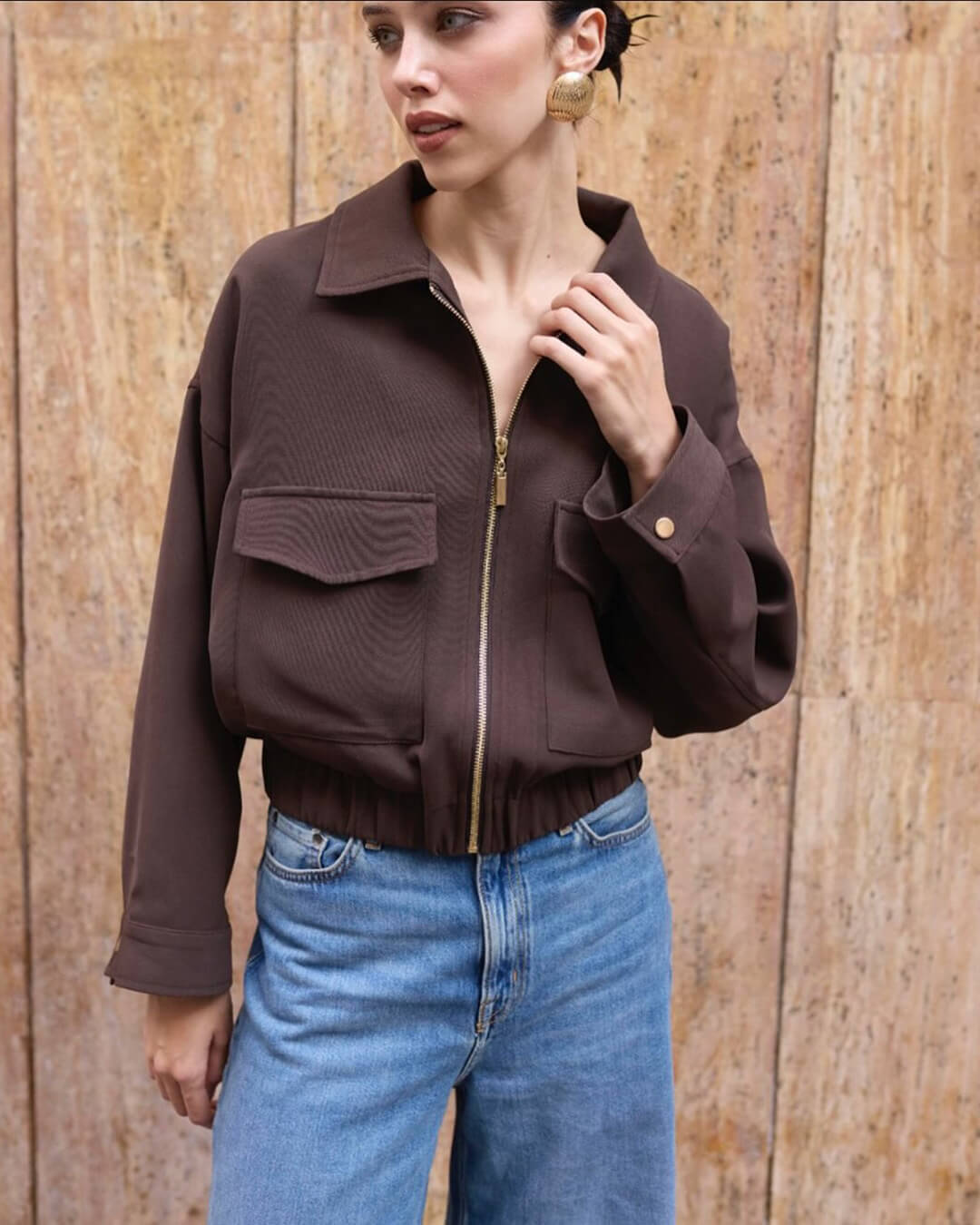 Zoey Zip Up Pocket Jacket - Women's Fall and Winter Outerwear - Image 3