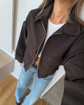 Zoey Zip Up Pocket Jacket - Women's Fall and Winter Outerwear