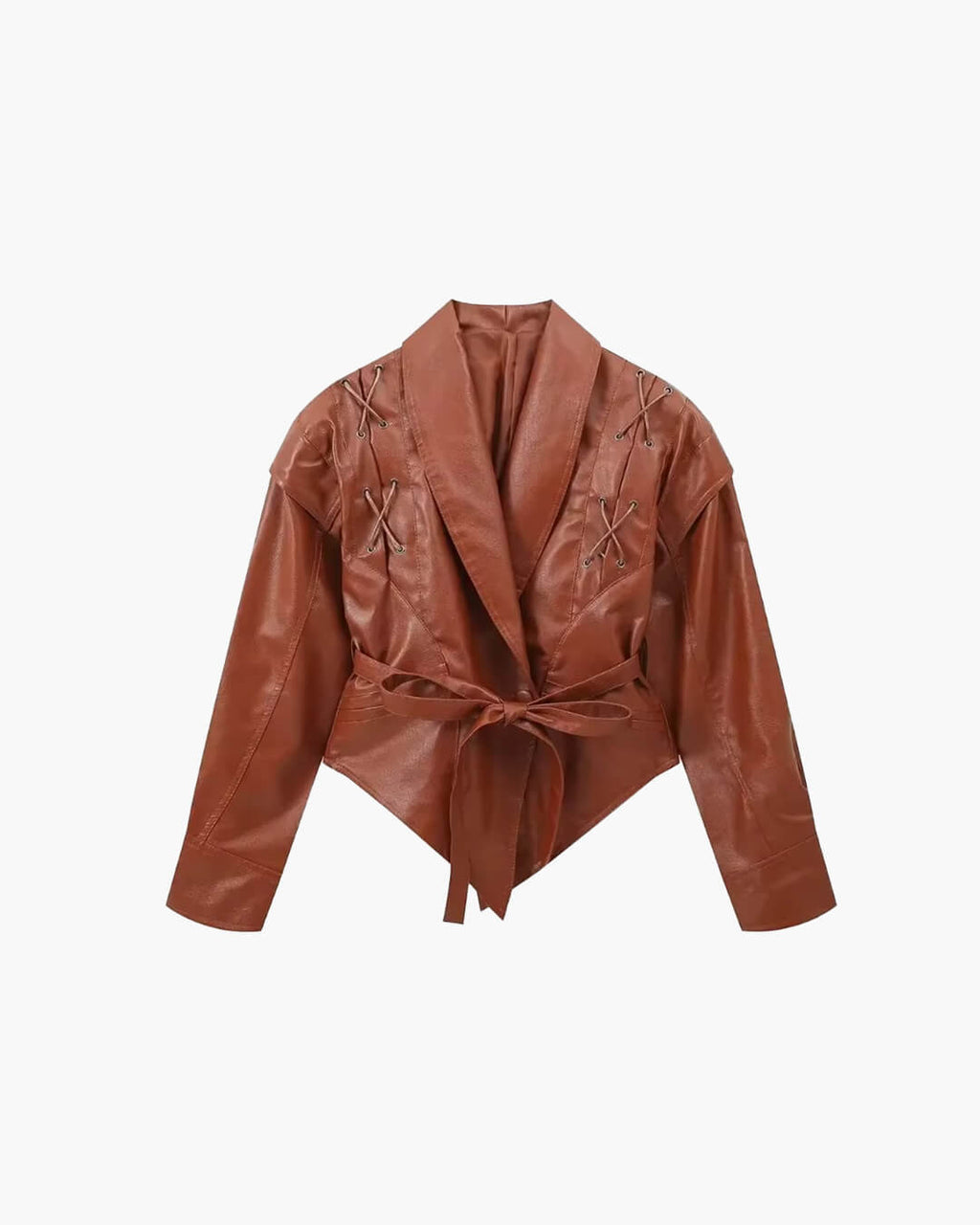 Zyra Biker Leather Jacket - Women's Fall and Winter Outerwear - Image 15