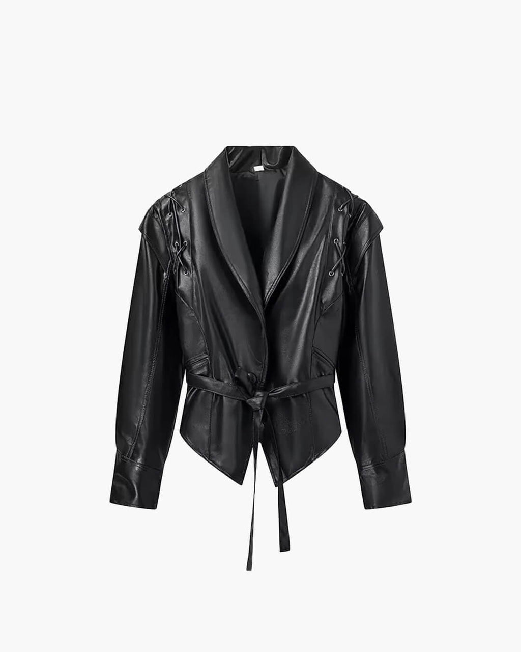 Zyra Biker Leather Jacket - Women's Fall and Winter Outerwear - Image 8