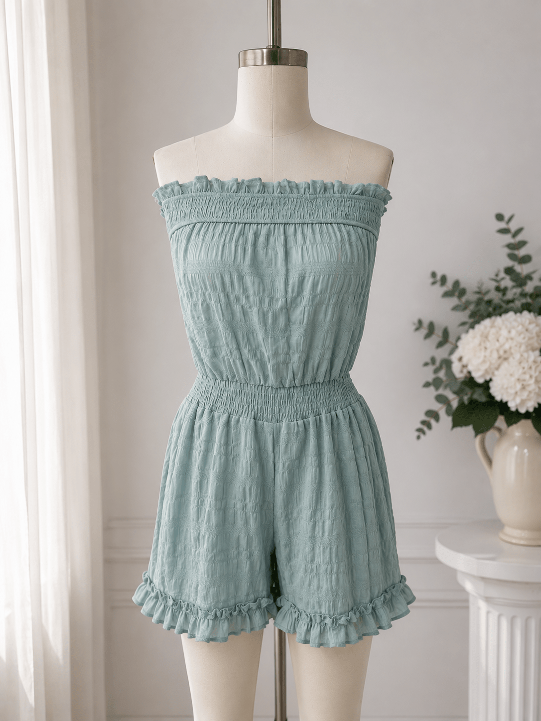 Beatrice Belted Tube Top Jumpsuit - Women's One-Piece Outfit - Image 7