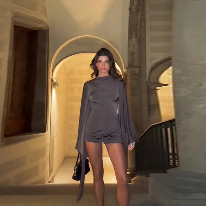 Aheda Draped Batwing Romper - Women's One-Piece Outfit - Image 6