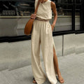 Hilde Cotton Linen Two-Piece Set - Women's One-Piece Outfit - Image 3