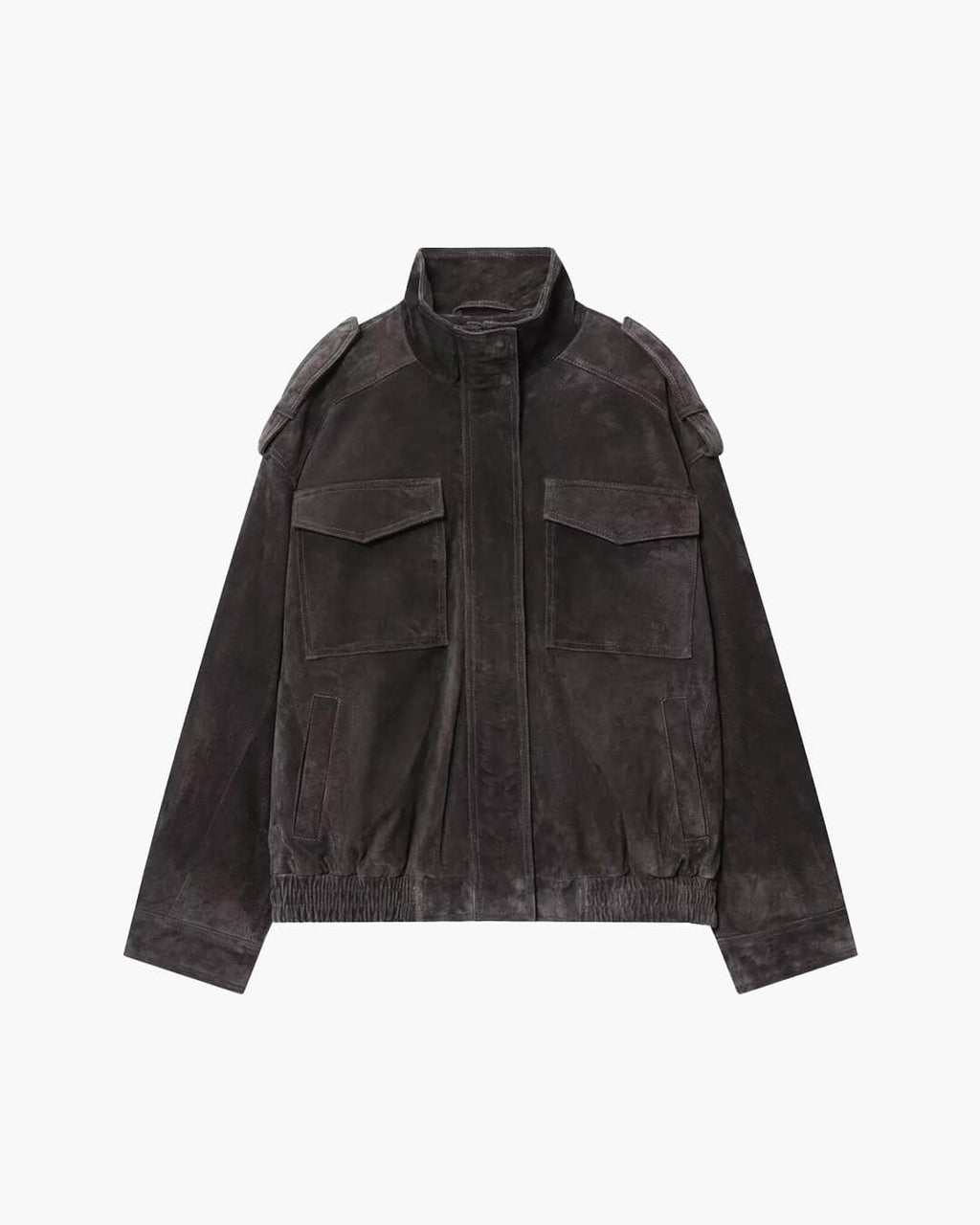 Marianne High Neck Suede Pocket Jacket - Women's Fall and Winter Outerwear - Image 12
