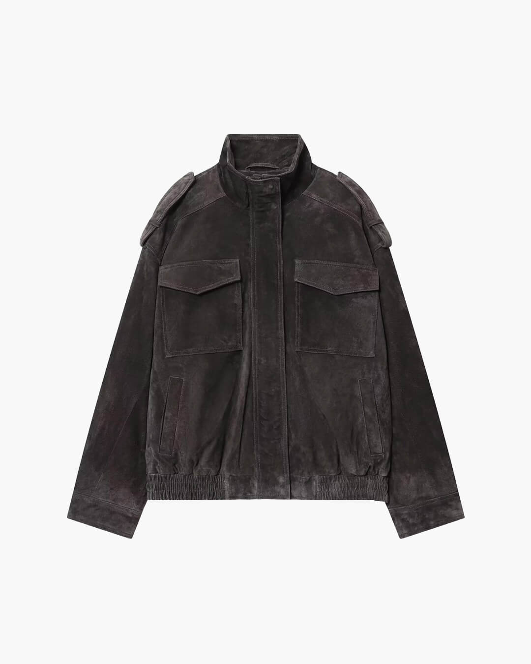 Marianne High Neck Suede Pocket Jacket - Women's Fall and Winter Outerwear - Image 12