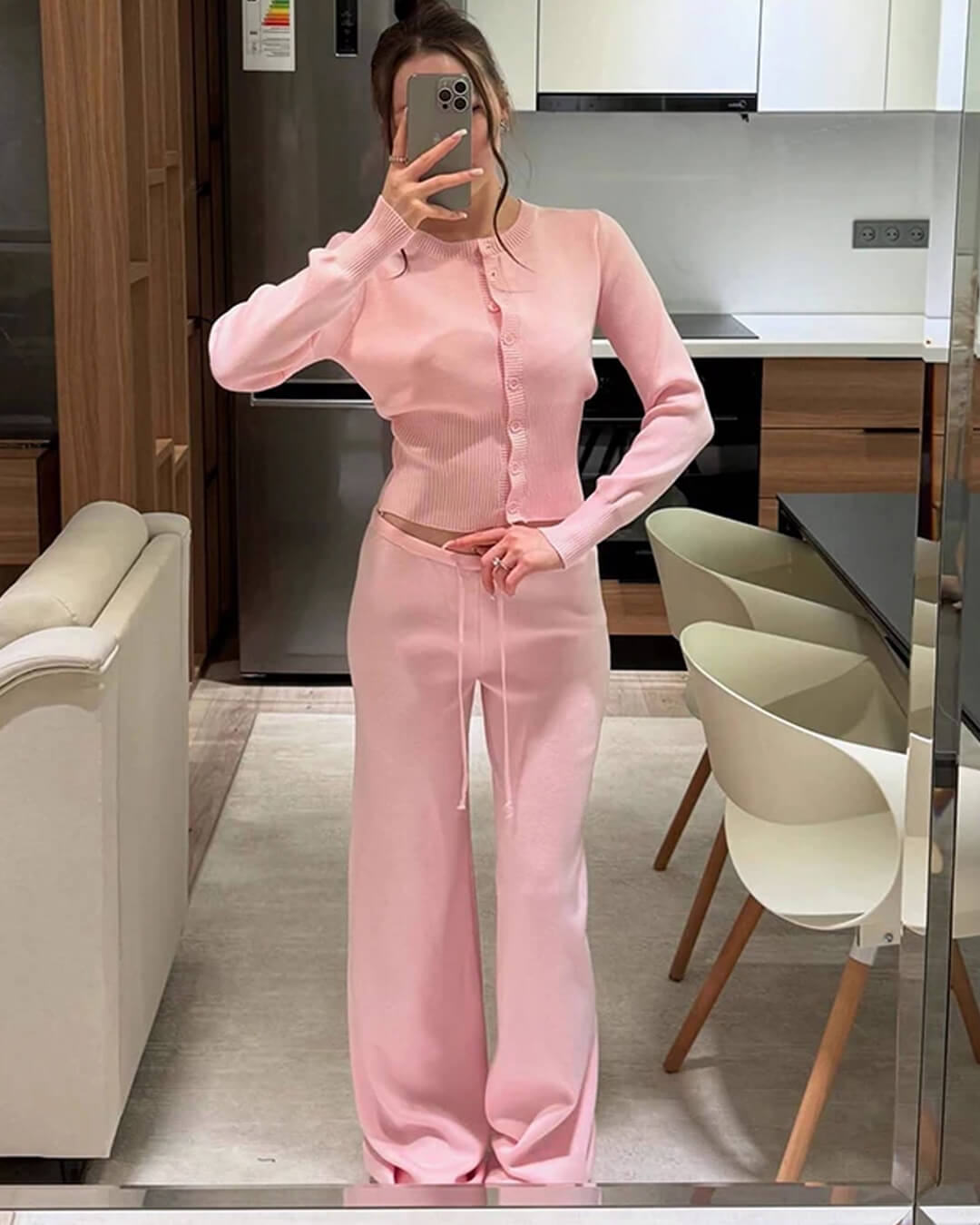 Aimee Knitted Cardigan and Trousers Set - Women's Coordinated Two-Piece Outfit - Image 6