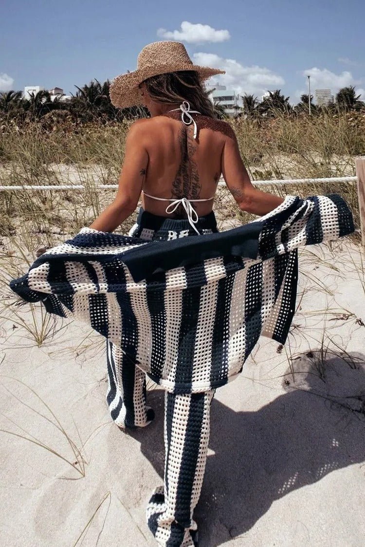 Carmen Striped Crochet Co-Ord Set - Women's Coordinated Two-Piece Outfit - Image 4