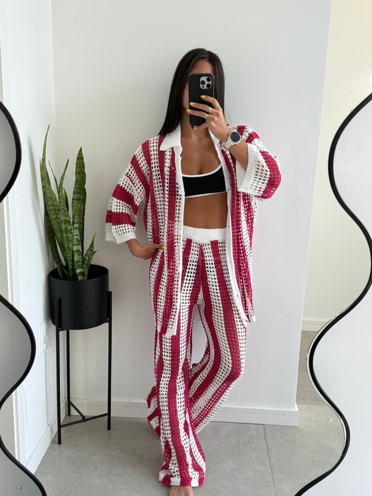 Carmen Striped Crochet Co-Ord Set - Women's Coordinated Two-Piece Outfit - Image 15