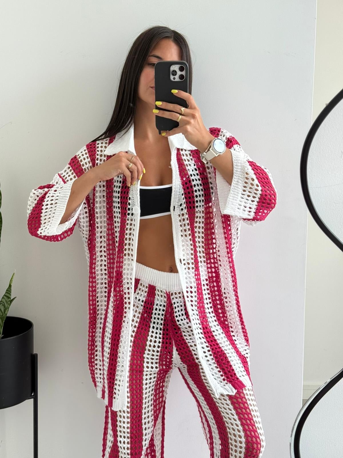 Carmen Striped Crochet Co-Ord Set - Women's Coordinated Two-Piece Outfit - Image 14