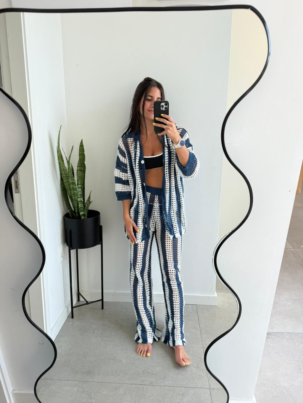 Carmen Striped Crochet Co-Ord Set - Women's Coordinated Two-Piece Outfit - Image 9