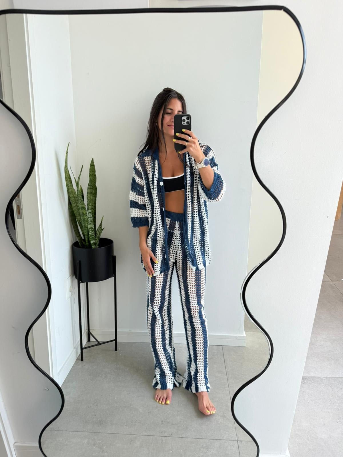 Carmen Striped Crochet Co-Ord Set - Women's Coordinated Two-Piece Outfit - Image 9