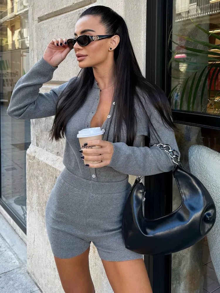 Anastasia Ribbed Knit Shorts Set - Women's Coordinated Two-Piece Outfit - Image 6