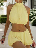 Ariana Halter Bubble Hem Skirt Set - Women's Coordinated Two-Piece Outfit - Image 3