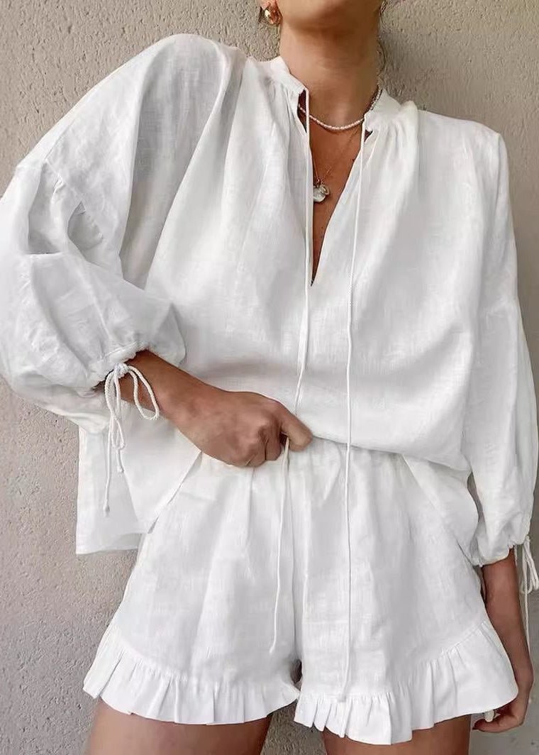 Emilia Cotton Lounge Set - Women's Coordinated Two-Piece Outfit