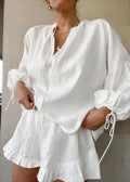 Emilia Cotton Lounge Set - Women's Coordinated Two-Piece Outfit - Image 4