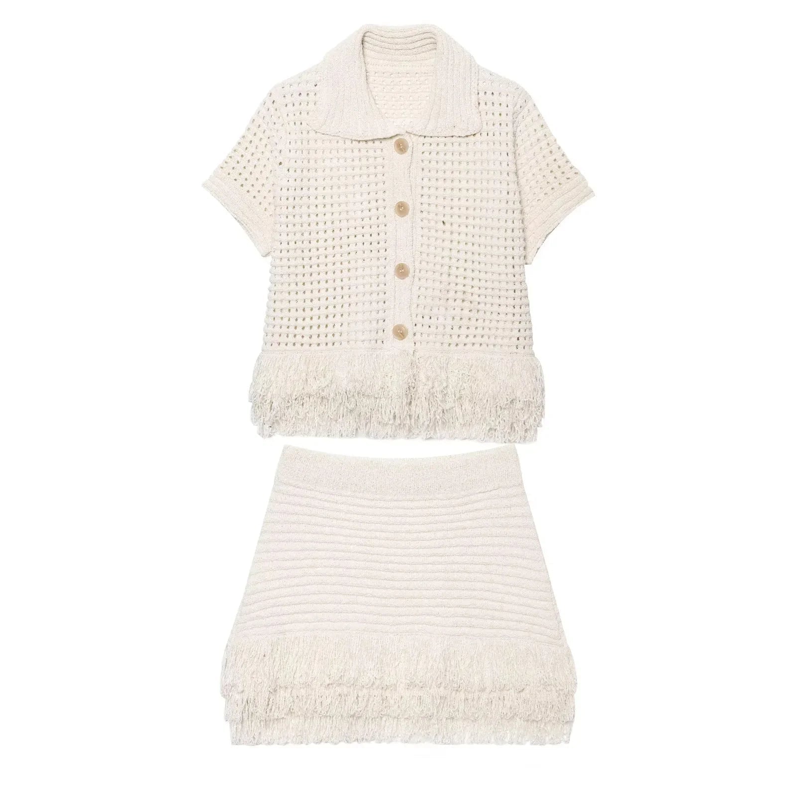 Beatrice Knitted Tassel Skirt Set - Women's Coordinated Two-Piece Outfit - Image 9