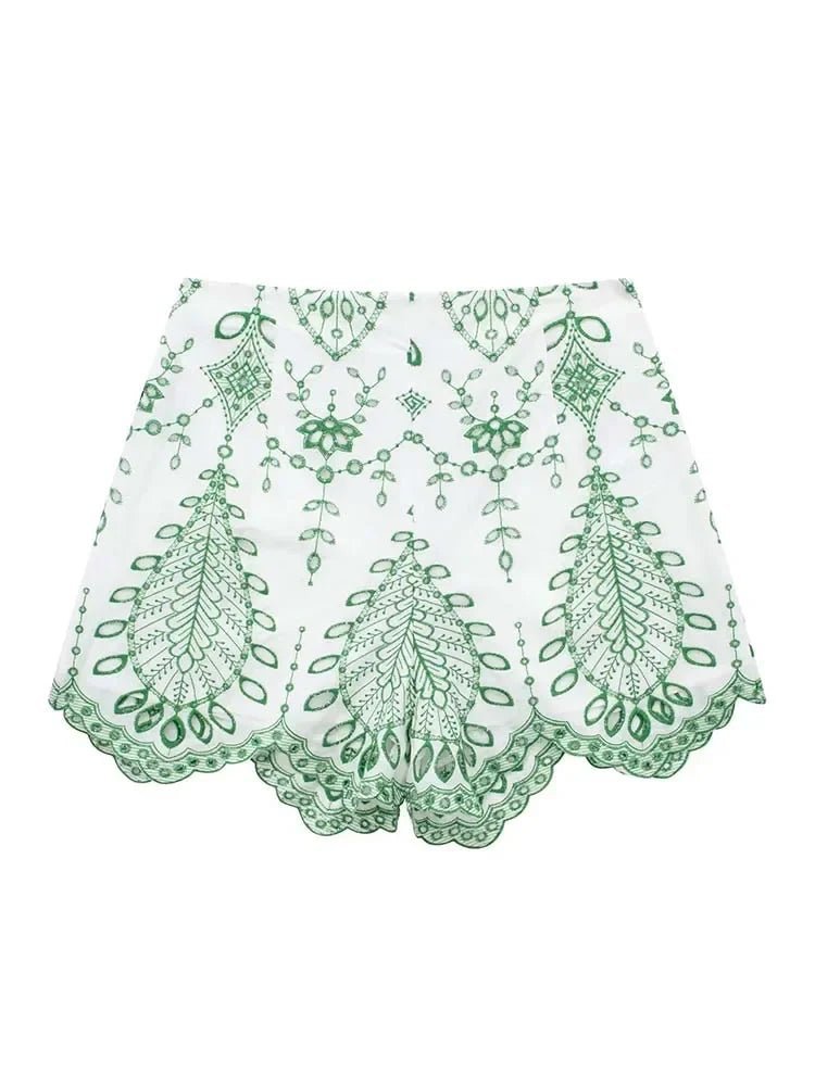 Beatrice Needlework Shorts Set - Women's Coordinated Two-Piece Outfit - Image 9