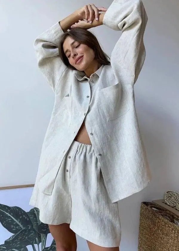 Aelita Relaxed Linen Co-Ord Set - Women's Coordinated Two-Piece Outfit - Image 3