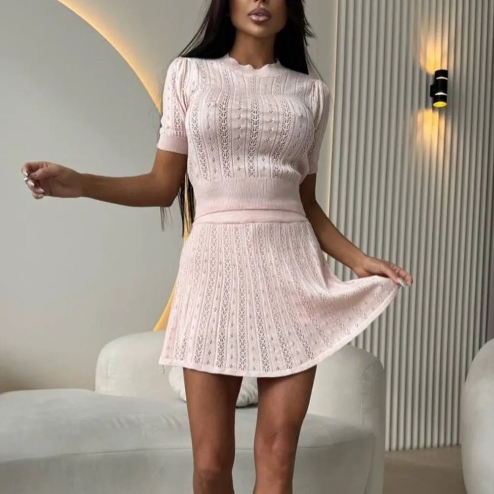 Melissa Two-Piece Short Skirt Suit Set - Women's Coordinated Two-Piece Outfit - Image 2