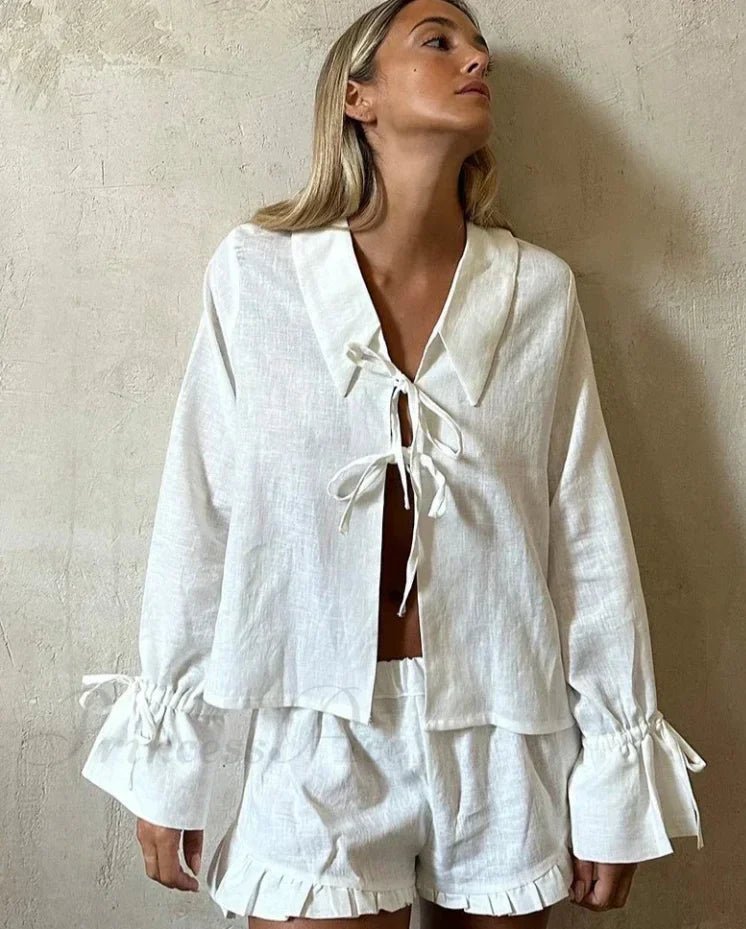 Adina Stylish Cotton Two Piece Set - Women's Coordinated Two-Piece Outfit