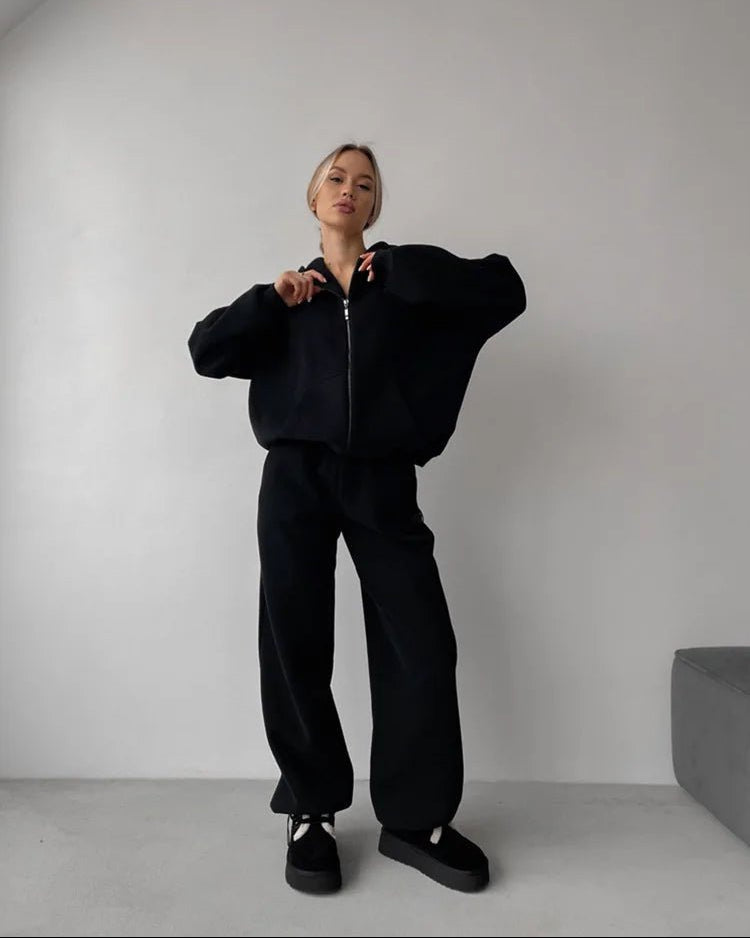 Cecilia Oversized Hoodie Track 2 Piece Set - Women's Coordinated Two-Piece Outfit - Image 4