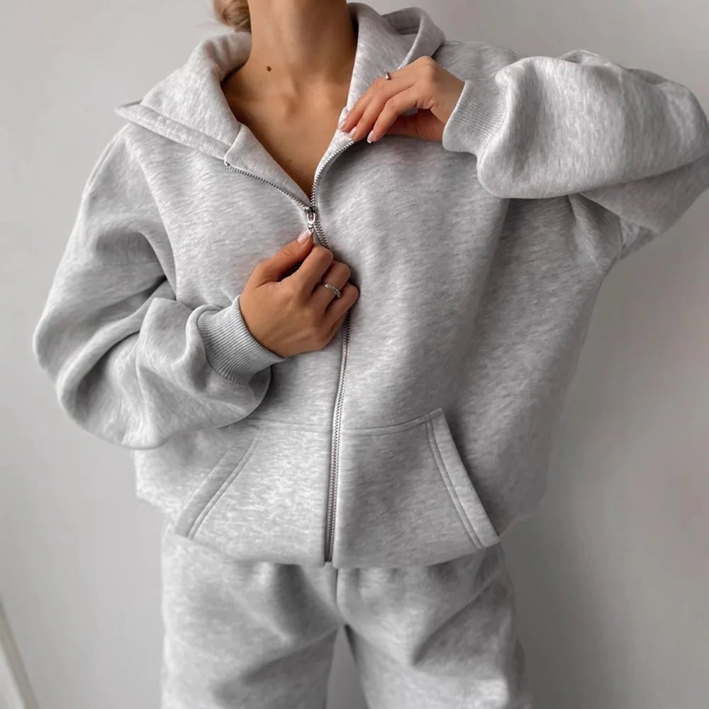 Cecilia Oversized Hoodie Track 2 Piece Set - Women's Coordinated Two-Piece Outfit