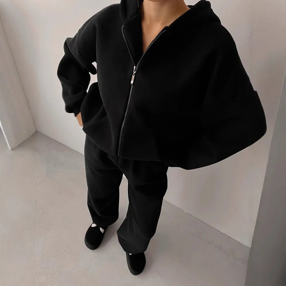 Cecilia Oversized Hoodie Track 2 Piece Set - Women's Coordinated Two-Piece Outfit - Image 3