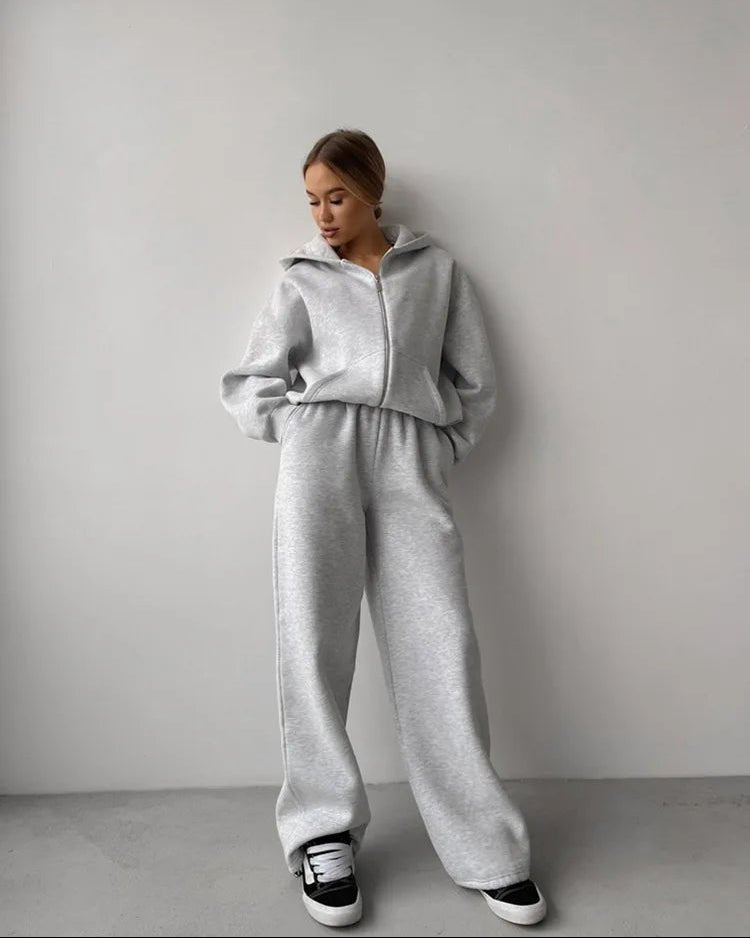 Cecilia Oversized Hoodie Track 2 Piece Set - Women's Coordinated Two-Piece Outfit - Image 2