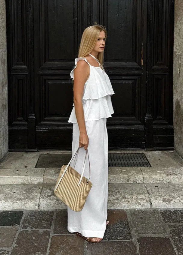 Mila Flowy Ruffle Top & Wide-Leg Pants Set - Women's Coordinated Two-Piece Outfit - Image 5