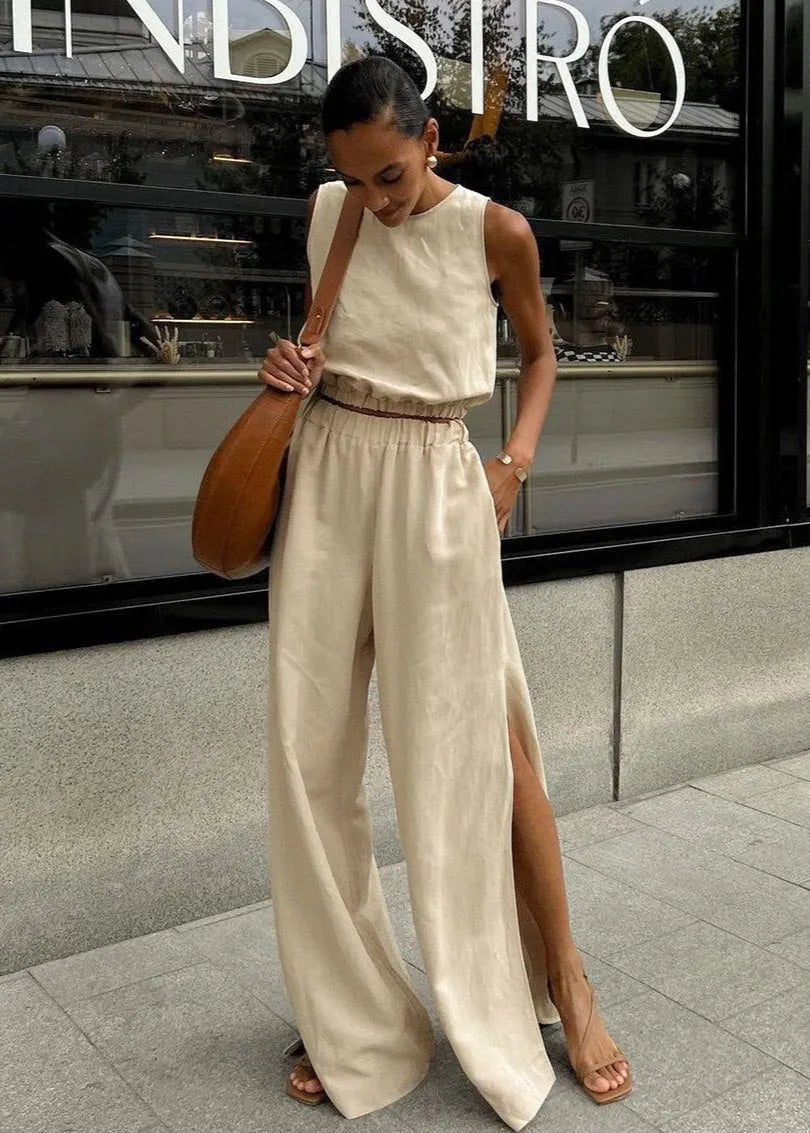 Celeste Wide-Leg Palazzo Set - Women's Coordinated Two-Piece Outfit - Image 3