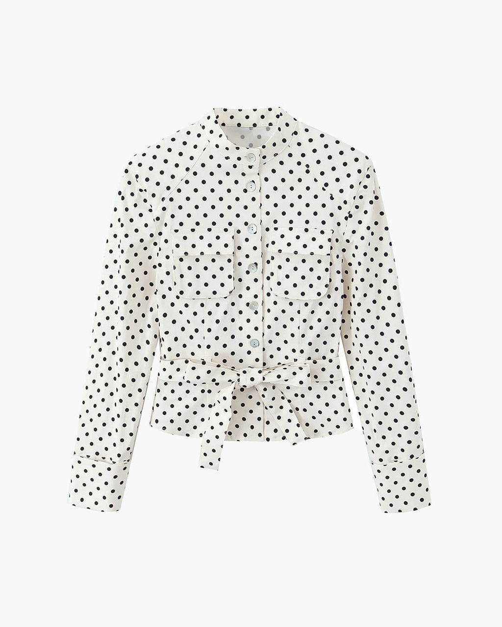 Cherry Polka Dot Jacket and Capri Pants Set for Women - Fall Matching Set