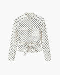 Cherry Polka Dot Jacket and Capri Pants Set for Women - Fall Matching Set