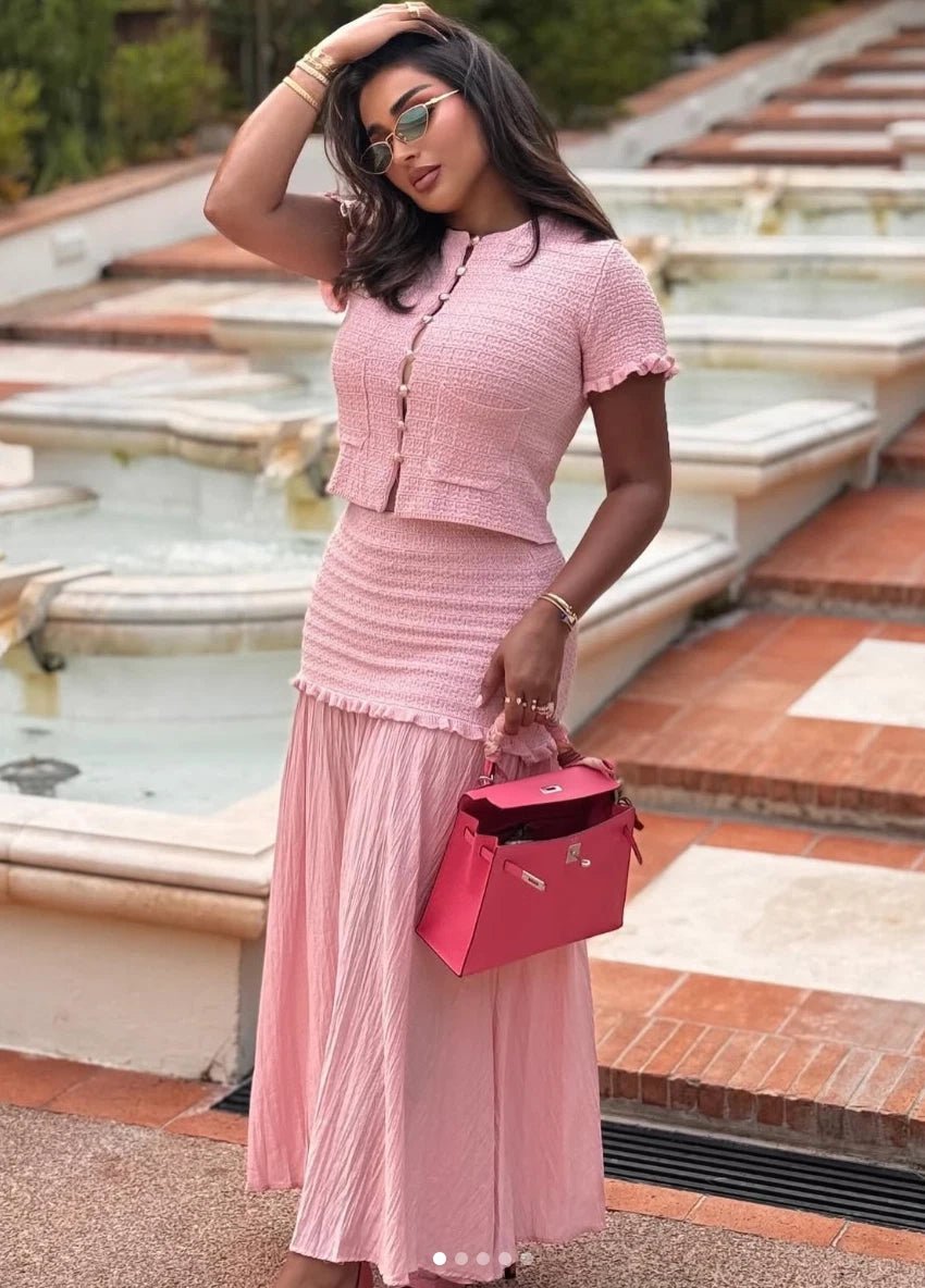 Claudia Knitted Tank & Pleated Skirt Set - Women's Coordinated Two-Piece Outfit - Image 2