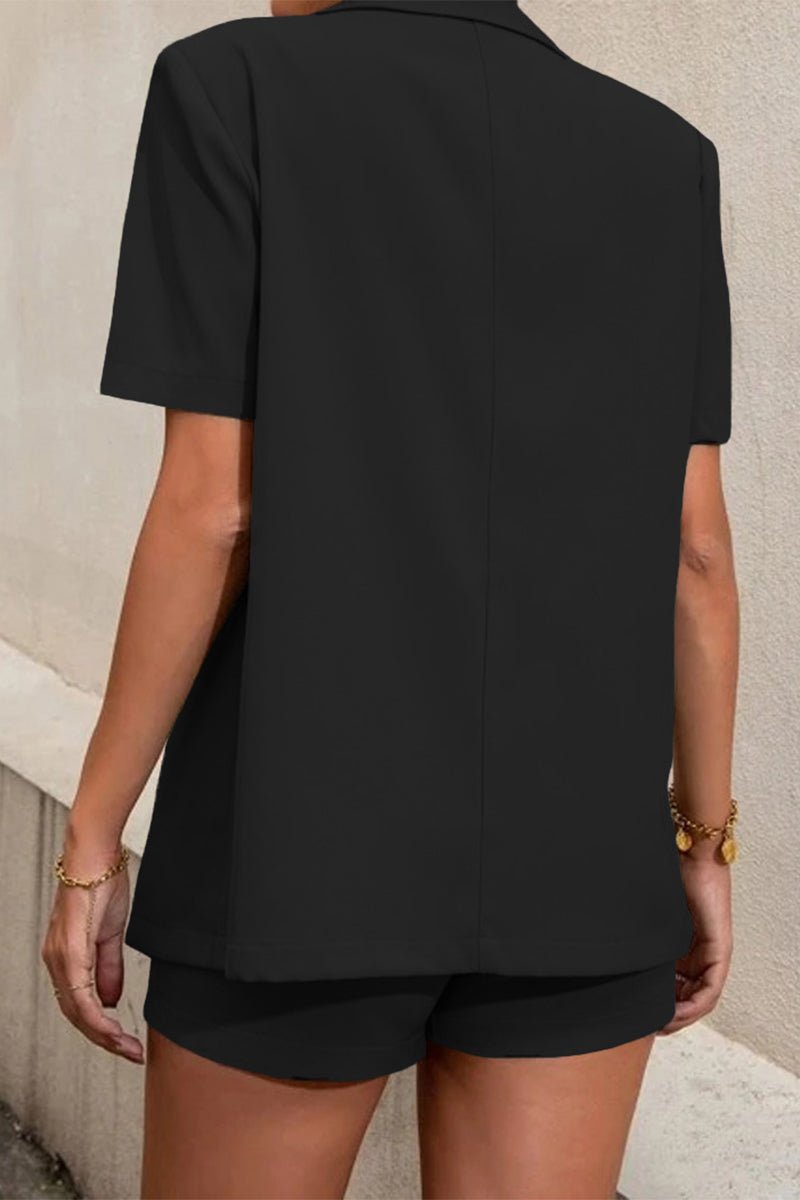 Amy Two-Piece Collared Short Sleeve Set - Women's Coordinated Two-Piece Outfit - Image 7