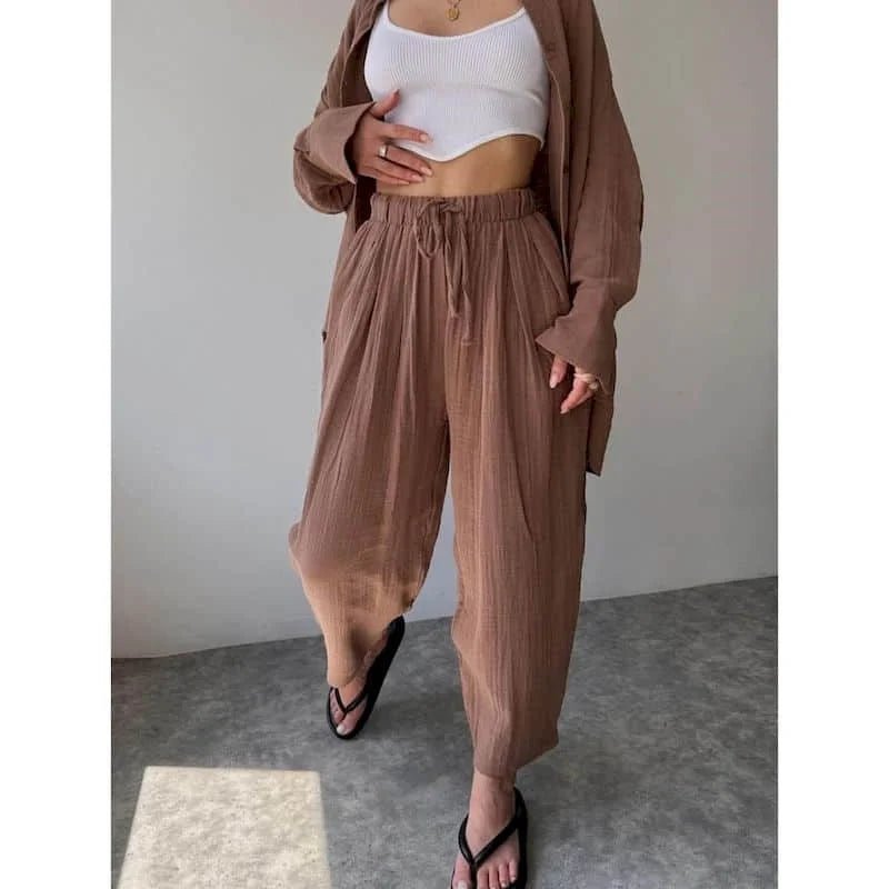 Frances Lapel Long Sleeve & Pants Set - Women's Coordinated Two-Piece Outfit - Image 6