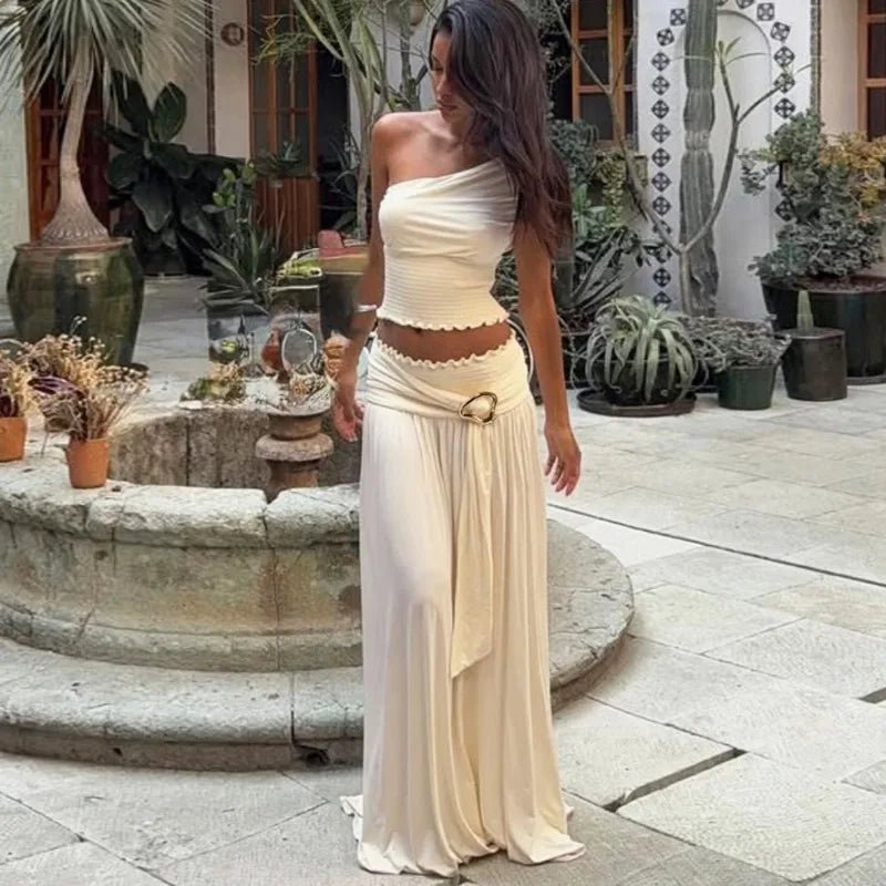 Gaia Belted Maxi Skirt Set - Women's Coordinated Two-Piece Outfit - Image 4
