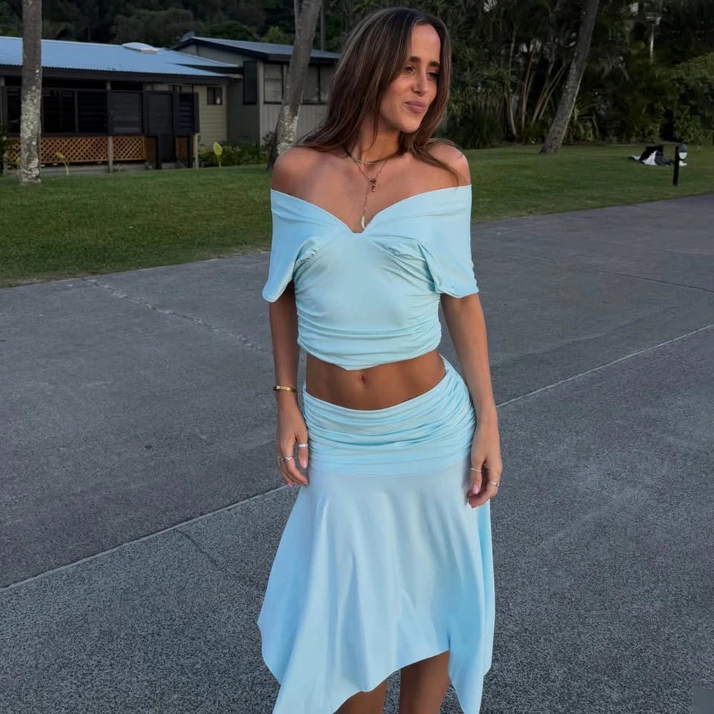 Jenna Off-The-Shoulder Top & Skirt Set - Women's Coordinated Two-Piece Outfit - Image 4
