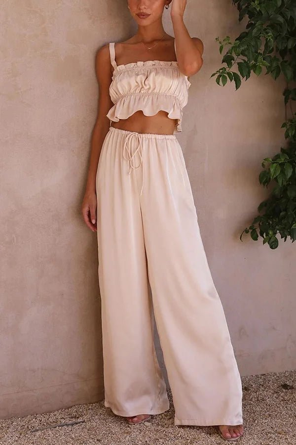Julianne Ruffle Top Elastic Waist Pants Set - Women's Coordinated Two-Piece Outfit - Image 16