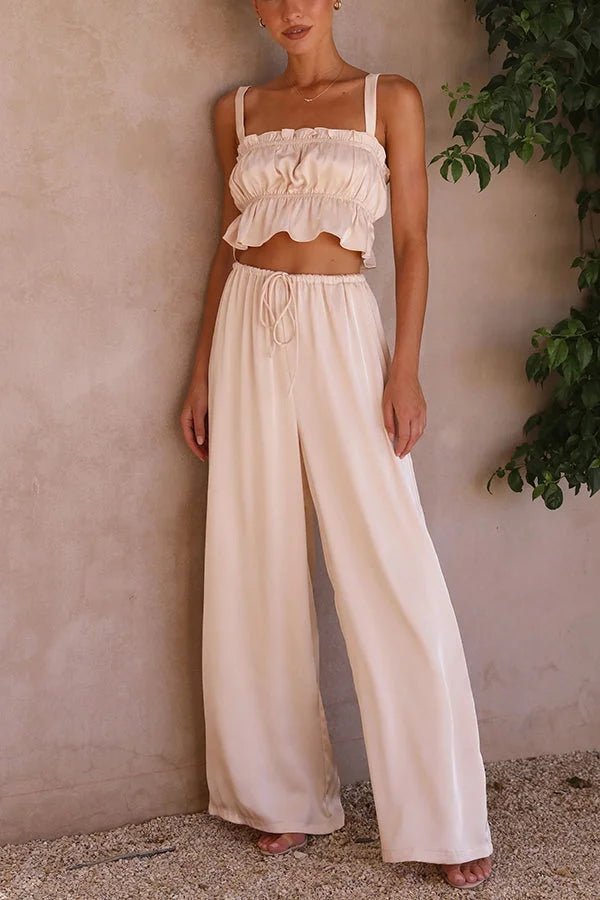 Julianne Ruffle Top Elastic Waist Pants Set - Women's Coordinated Two-Piece Outfit - Image 17