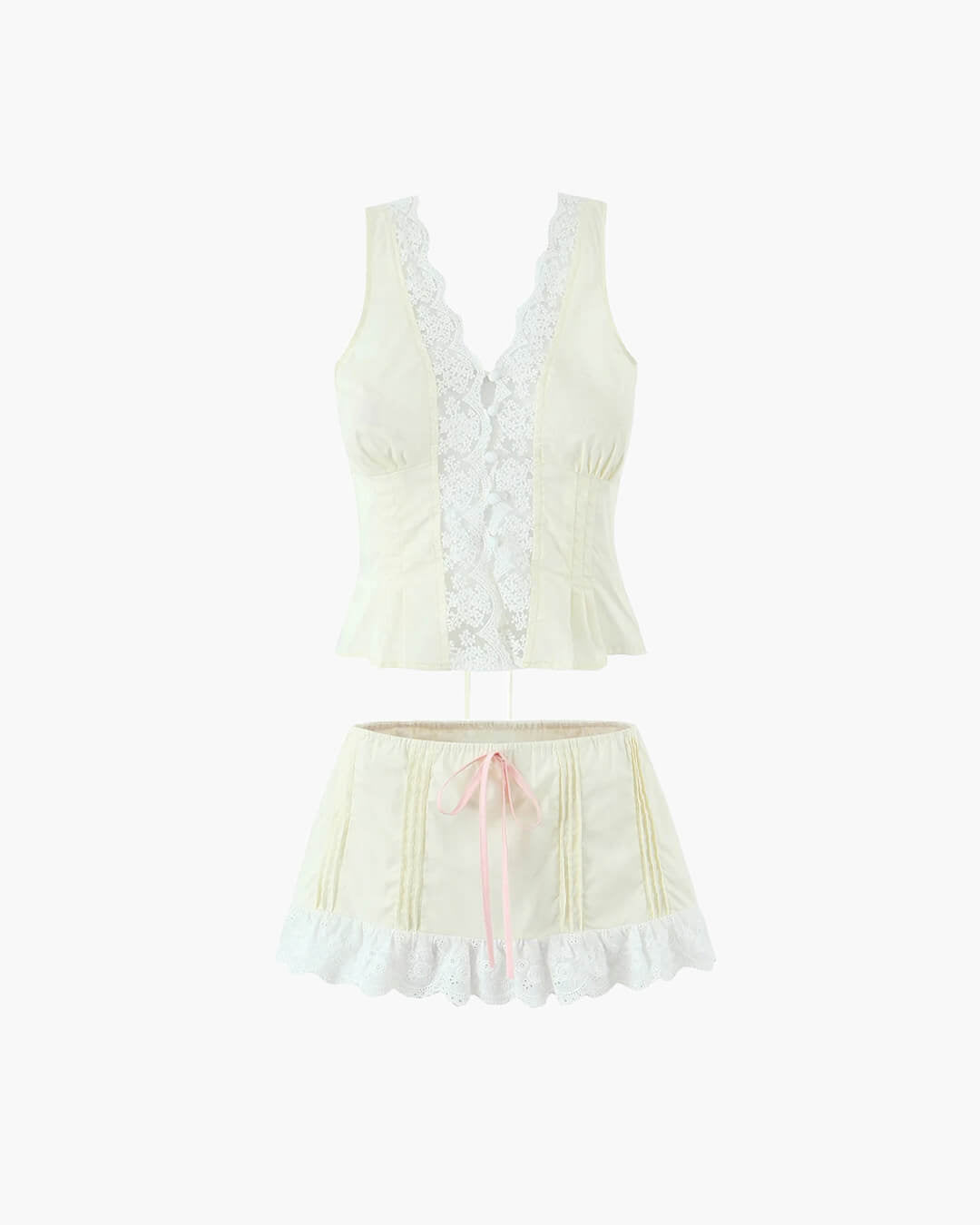 Klarissa Lace Trim Mini Skirt Set - Women's Coordinated Two-Piece Outfit - Image 6