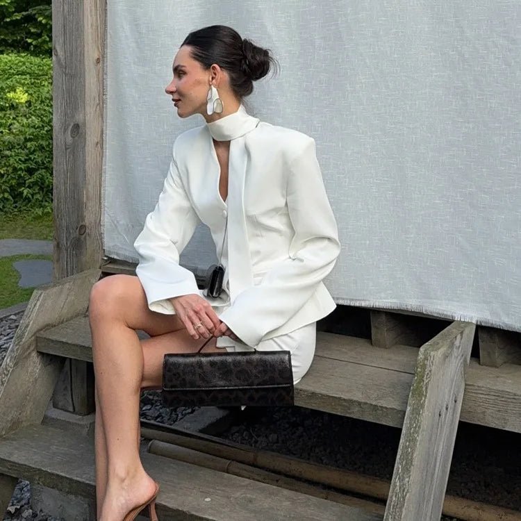 Lexie Cinched Waist Blazer Skirt Set - Women's Coordinated Two-Piece Outfit - Image 4